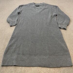 Lane Bryant Sweater Dress Womens Plus 22/24 Gray V Neck Rib Knit Tunic